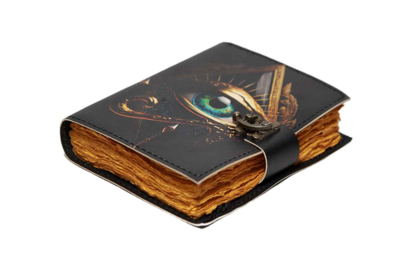 Genuine Leather Diary-Vintage Handmade Leather Journal-Premium Antique LOCK Closure-200 Handmade Deckle Edge Antique Pages -15