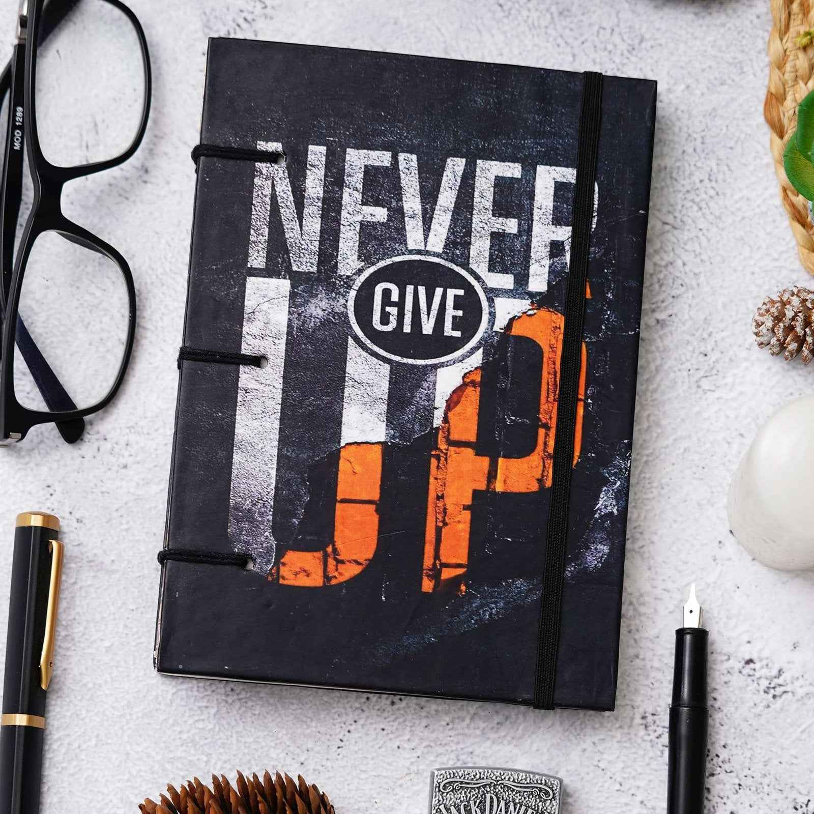 Handmade Classic Printed Cardboard Writing Diary for Different Purposes String Closure -2