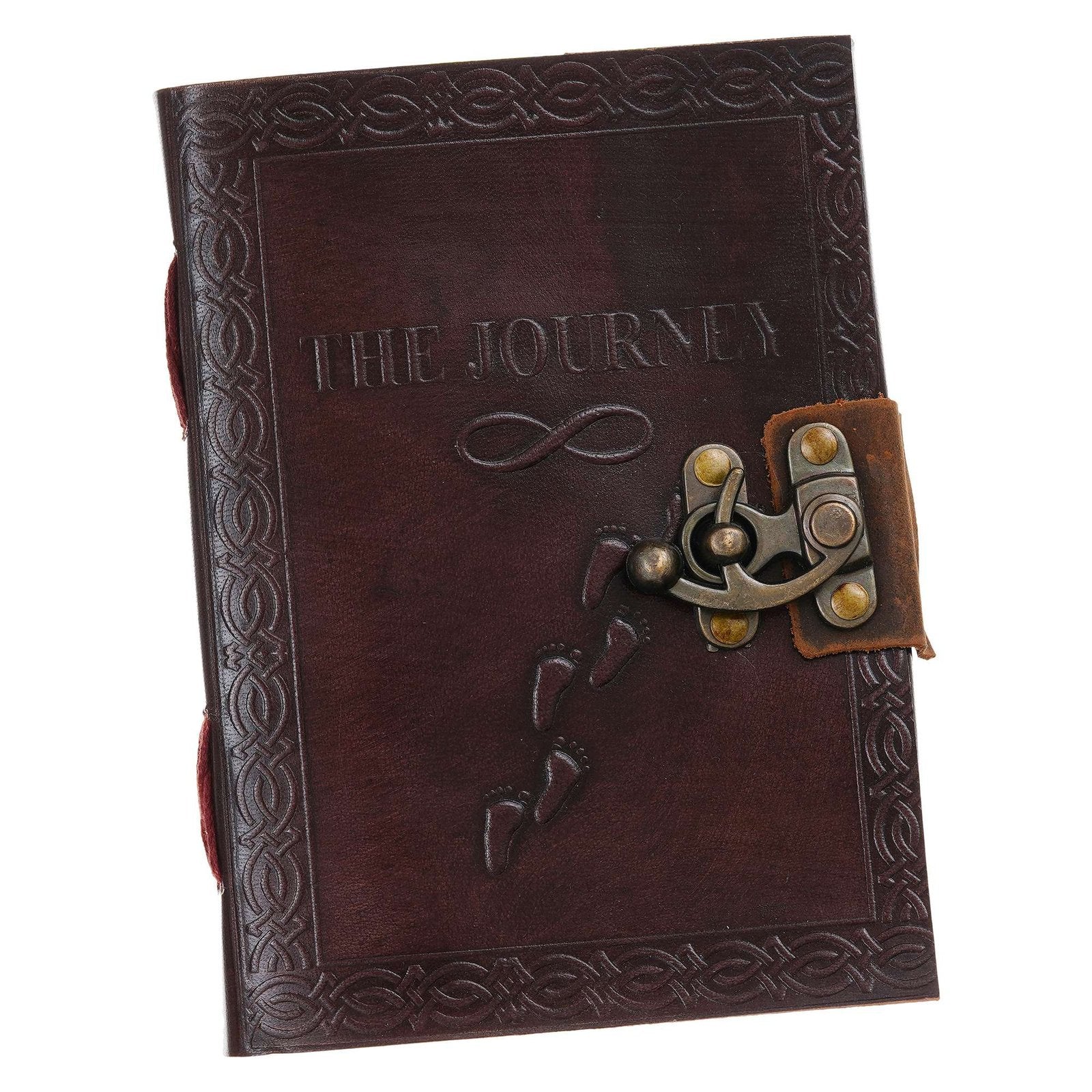 Vintage Handmade Genuine Leather Journal-Premium Antique Lock Closure-200 Handmade White Pages -6 - Navkar Handicrafts