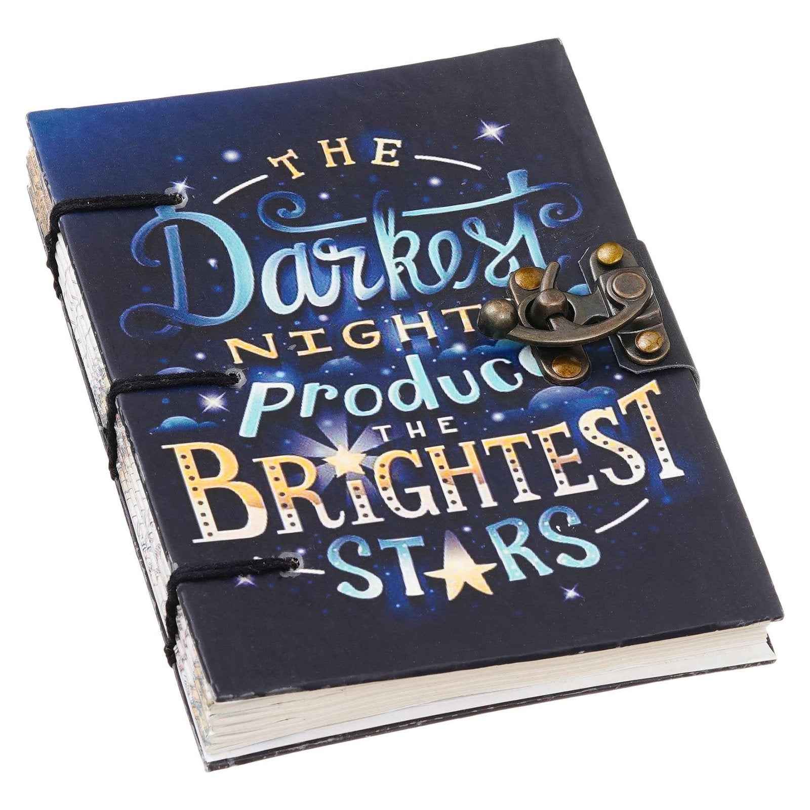 Handmade Printed Cardboard Journal Diary with Buckle Lock-200 Pages Notepad For Men and Women -5