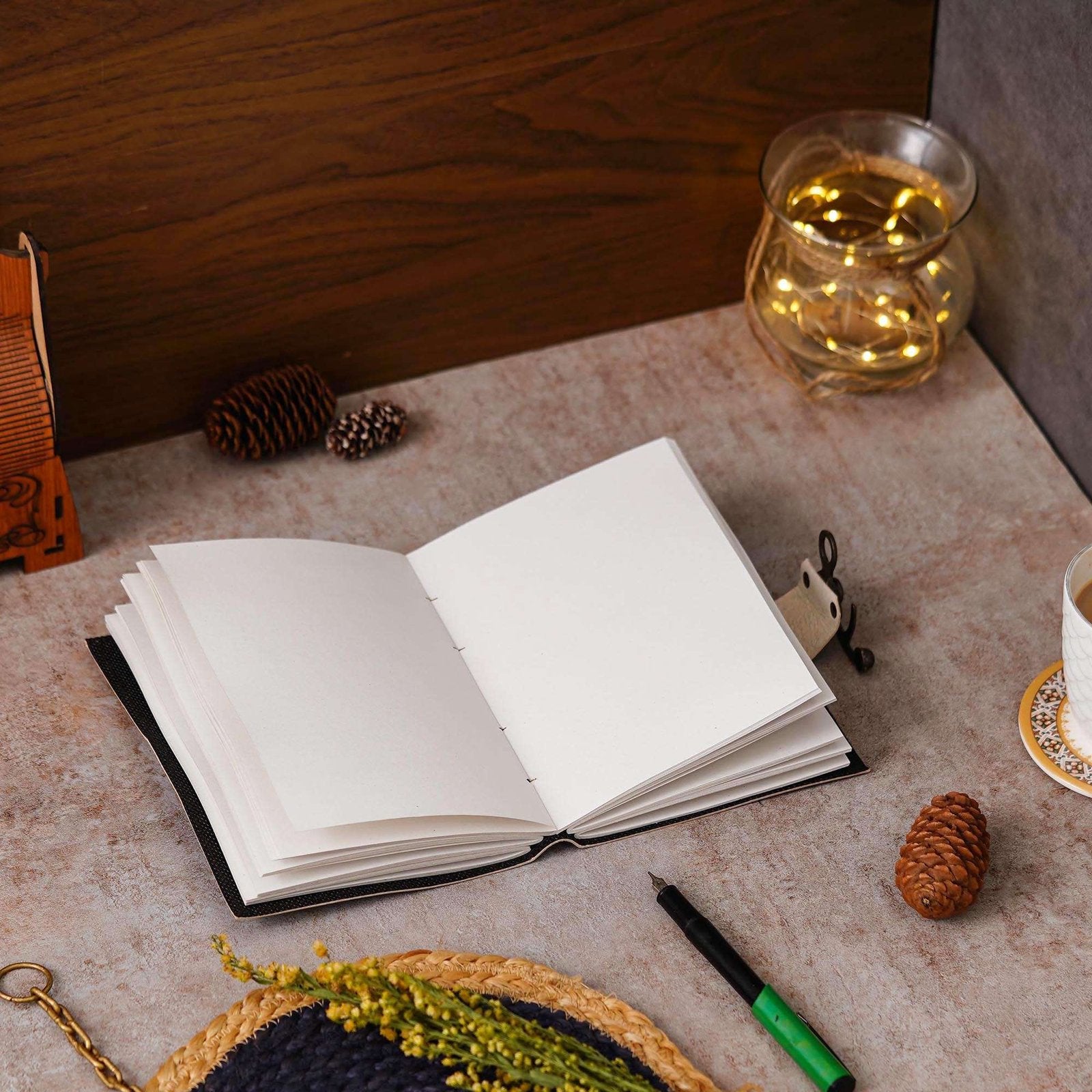 Vintage Handmade Genuine Leather Journal-Premium Antique Lock Closure-200 Handmade White Pages -31 - Navkar Handicrafts