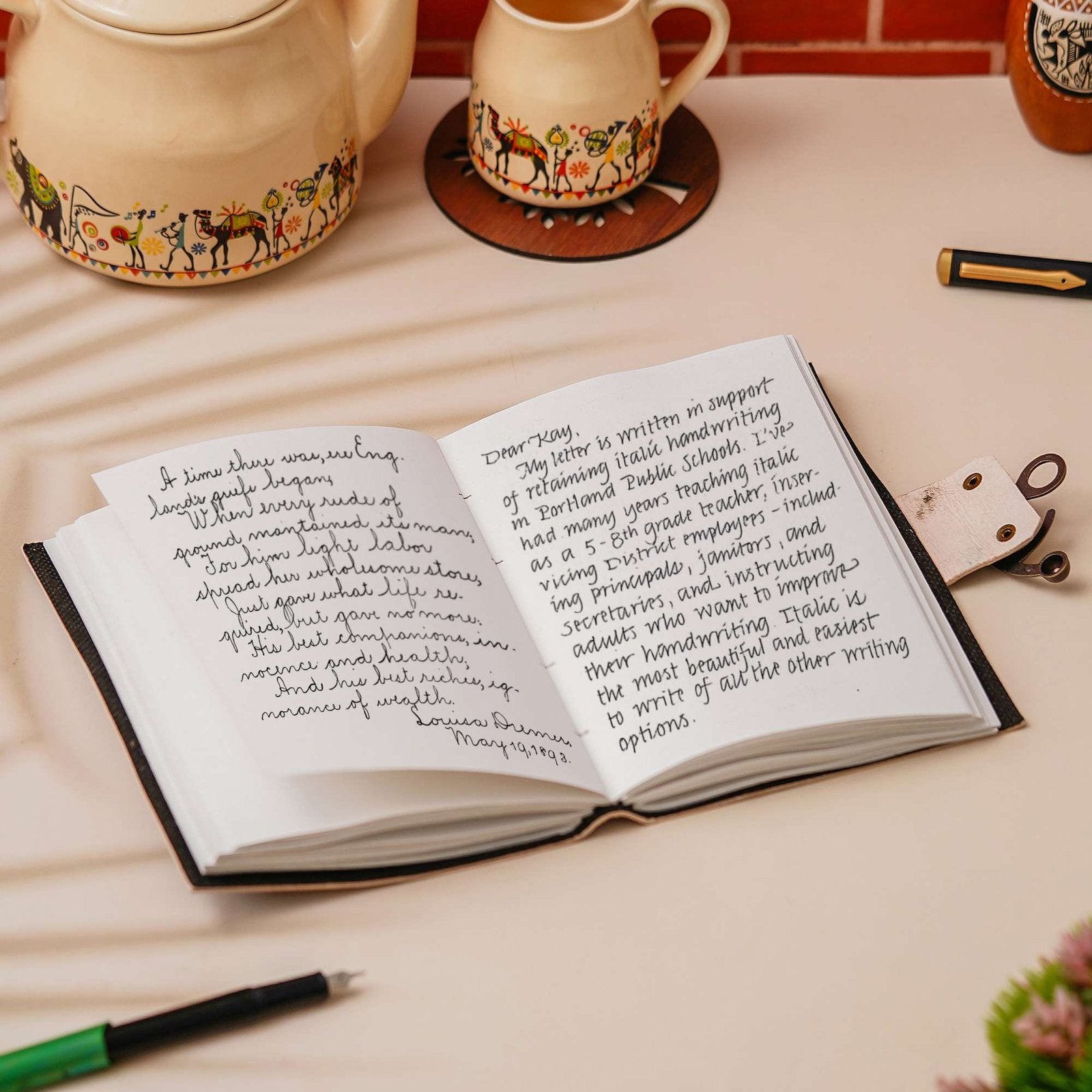 Vintage Handmade Genuine Leather Journal-Premium Antique Lock Closure-200 Handmade White Pages -33 - Navkar Handicrafts