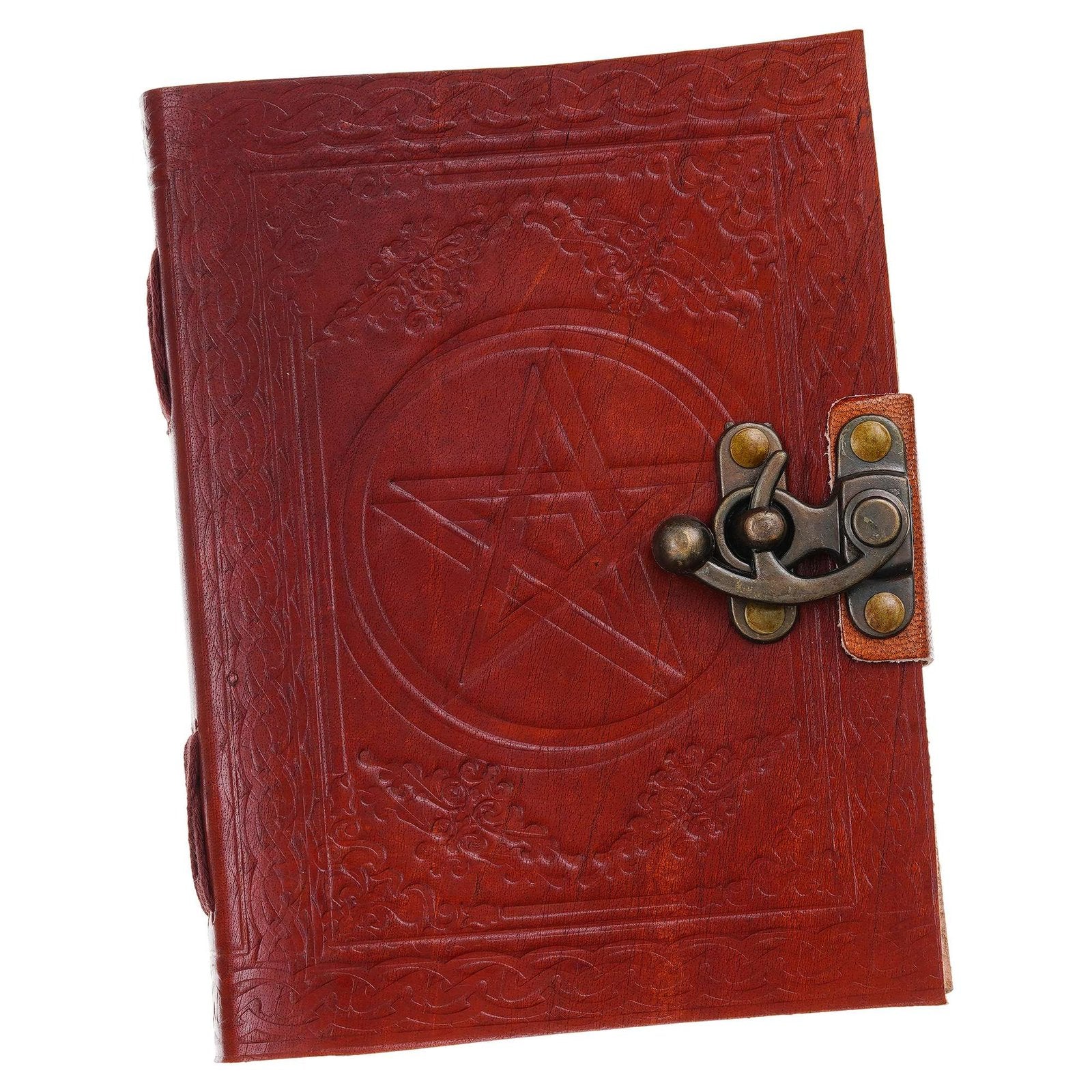 Vintage Handmade Genuine Leather Journal-Premium Antique Lock Closure-200 Handmade White Pages -18 - Navkar Handicrafts