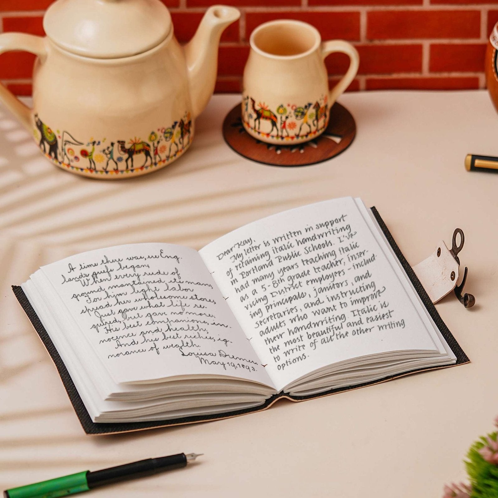 Vintage Handmade Genuine Leather Journal-Premium Antique Lock Closure-200 Handmade White Pages -24 - Navkar Handicrafts