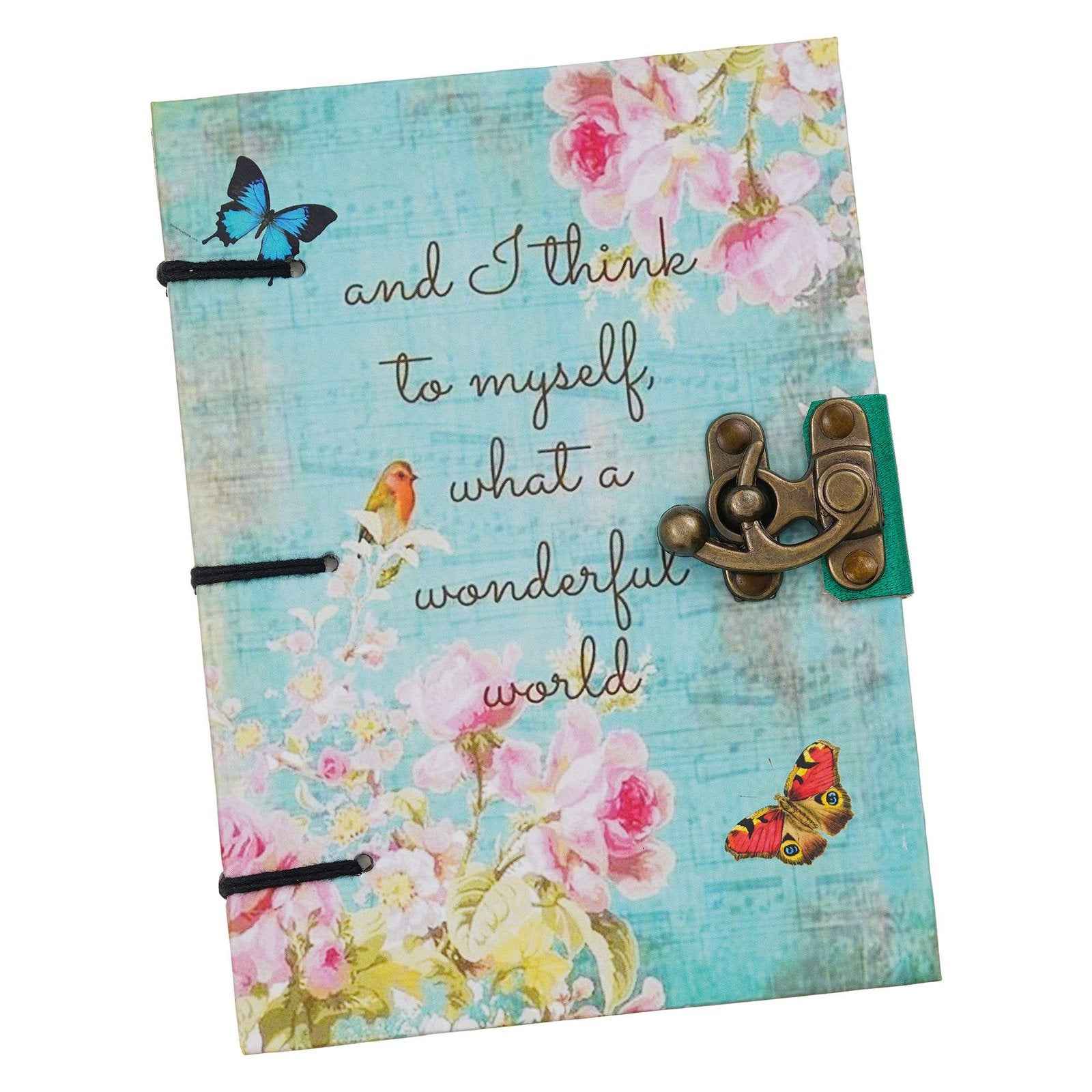 Handmade Printed Cardboard Journal Diary with Buckle Lock-200 Pages Notepad For Men and Women -4