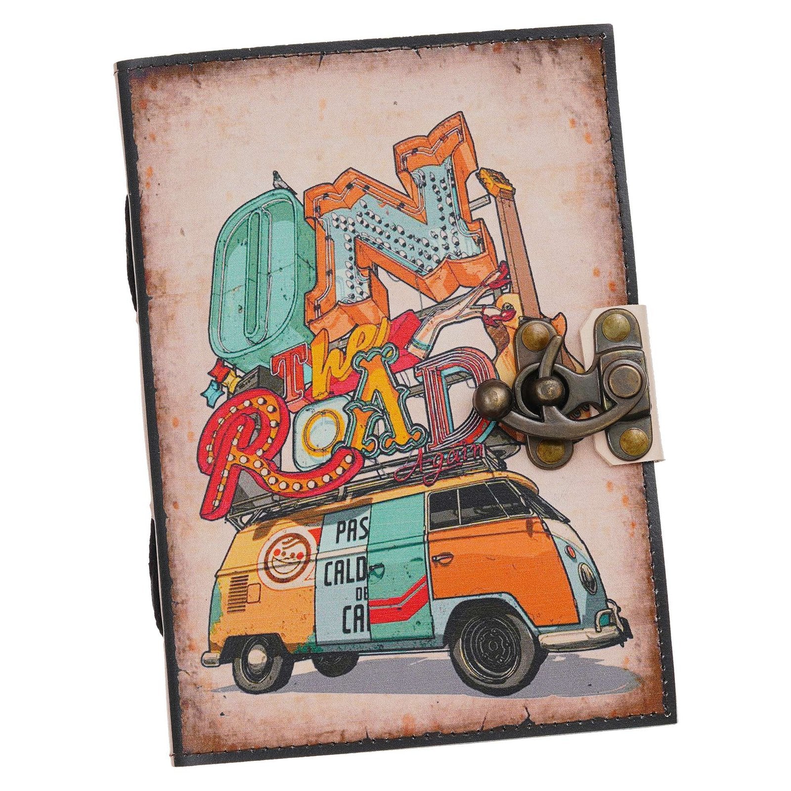 Vintage Handmade Genuine Leather Journal-Premium Antique Lock Closure-200 Handmade White Pages -30 - Navkar Handicrafts