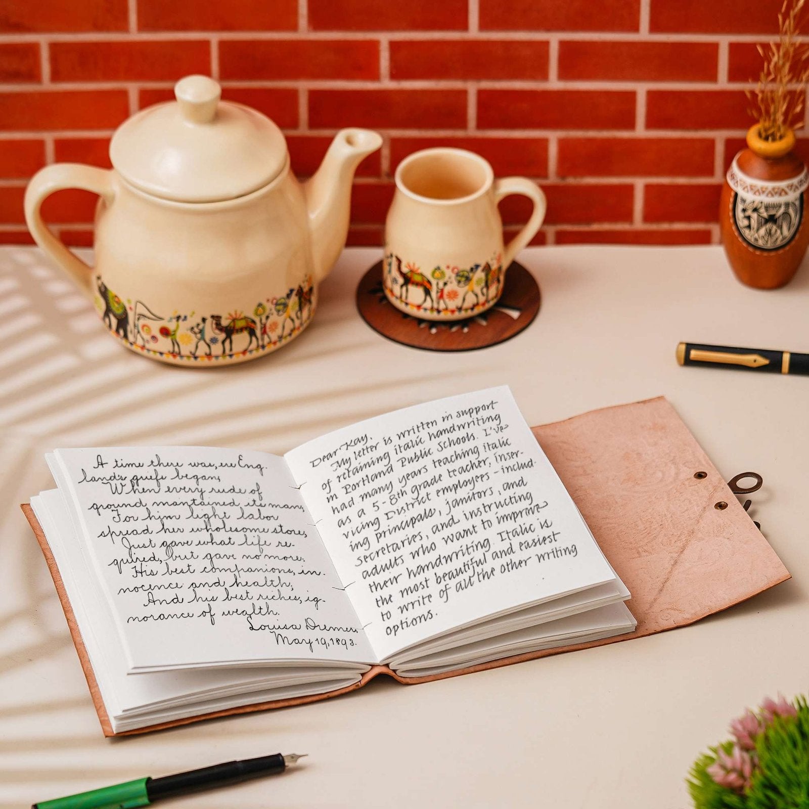 Vintage Handmade Genuine Leather Journal-Premium Antique Lock Closure-200 Handmade White Pages -23 - Navkar Handicrafts