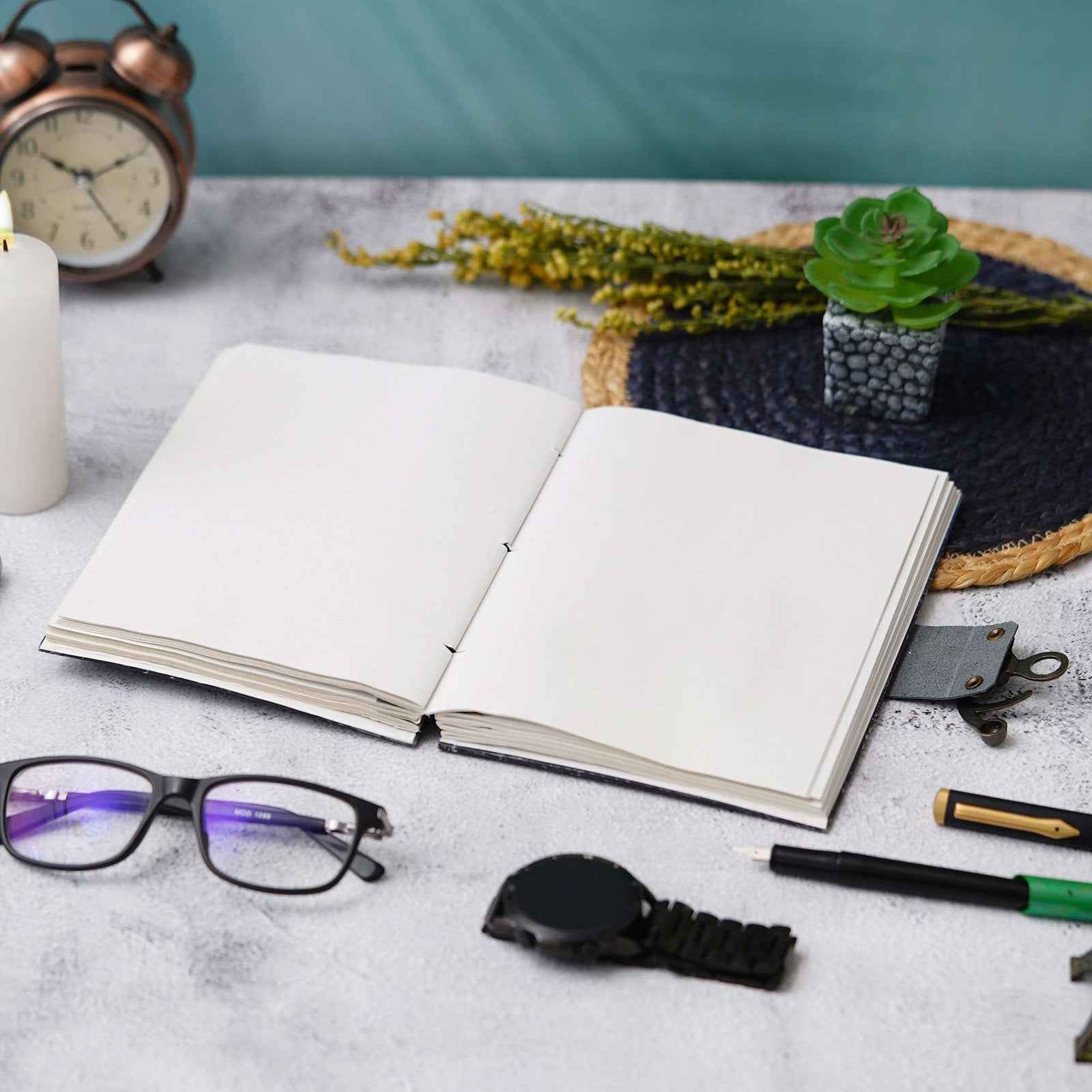 Handmade Printed Cardboard Journal Diary with Buckle Lock-200 Pages Notepad For Men and Women -5