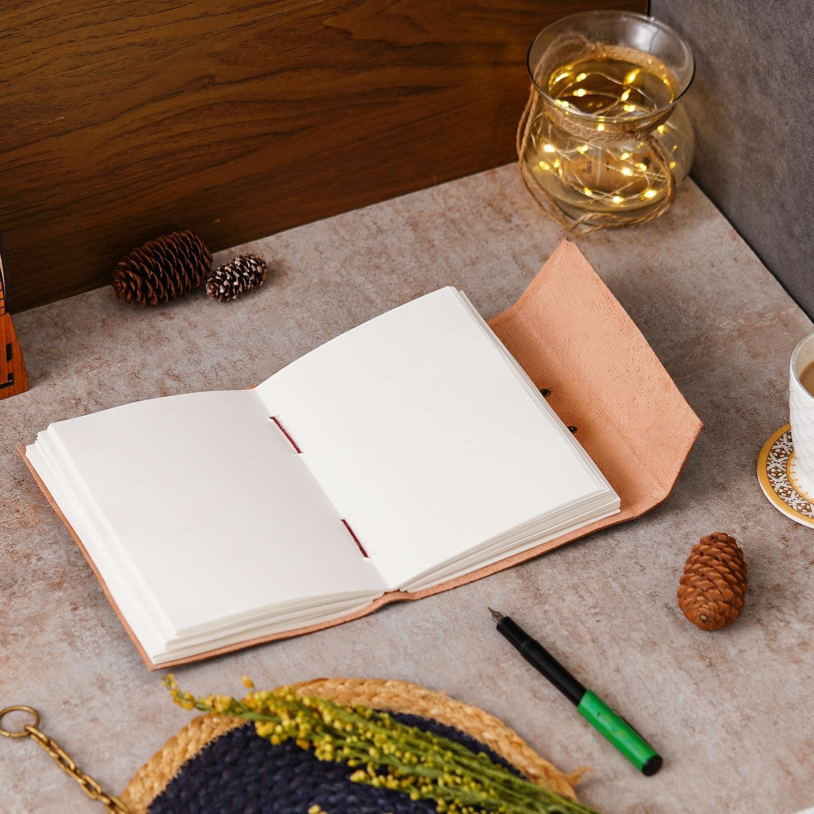 Vintage Handmade Genuine Leather Journal-Premium Antique Lock Closure-200 Handmade White Pages -9 - Navkar Handicrafts