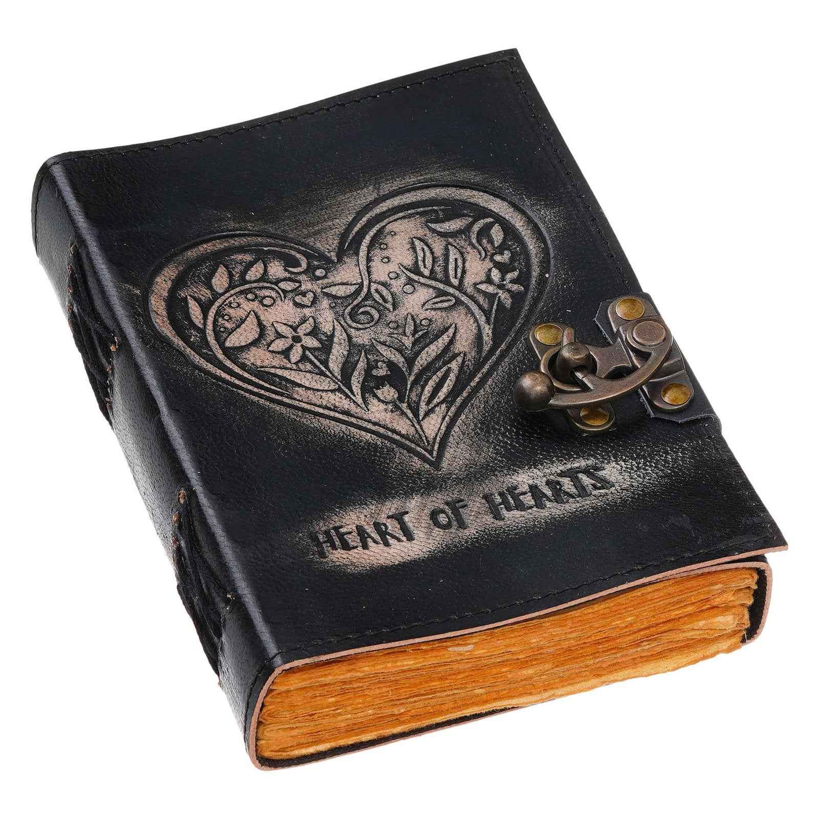 Vintage Handmade Genuine Leather Journal-Premium Antique Lock Closure-200 Handmade Brown Pages -5