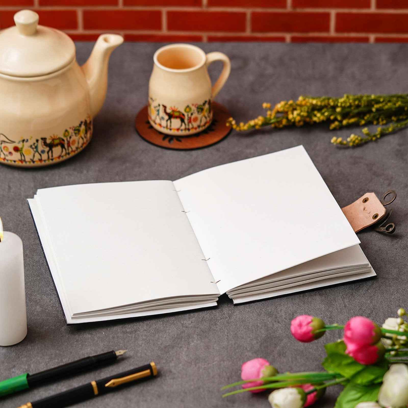 Handmade Printed Cardboard Journal Diary with Buckle Lock-200 Pages Notepad For Men and Women -2