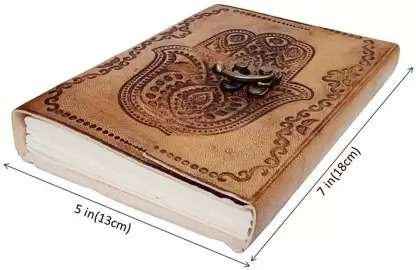 Leather Journal Diary with metal lock vintage Journal handmade 200 pages white unruled|travel Diary|personal journal -5