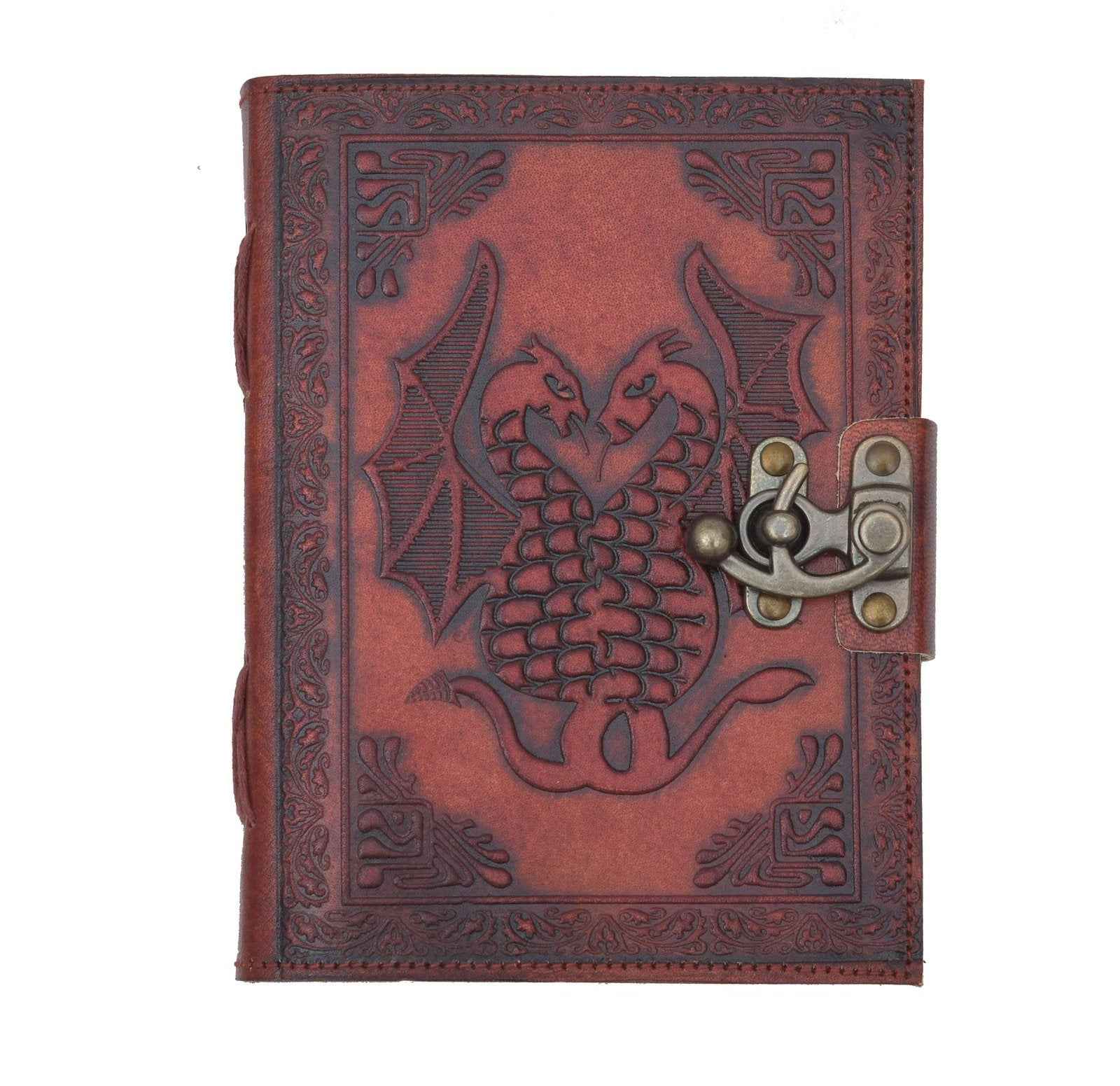 Leather Journal Diary with metal lock vintage Journal handmade 200 pages white unruled|travel Diary|personal journal -13