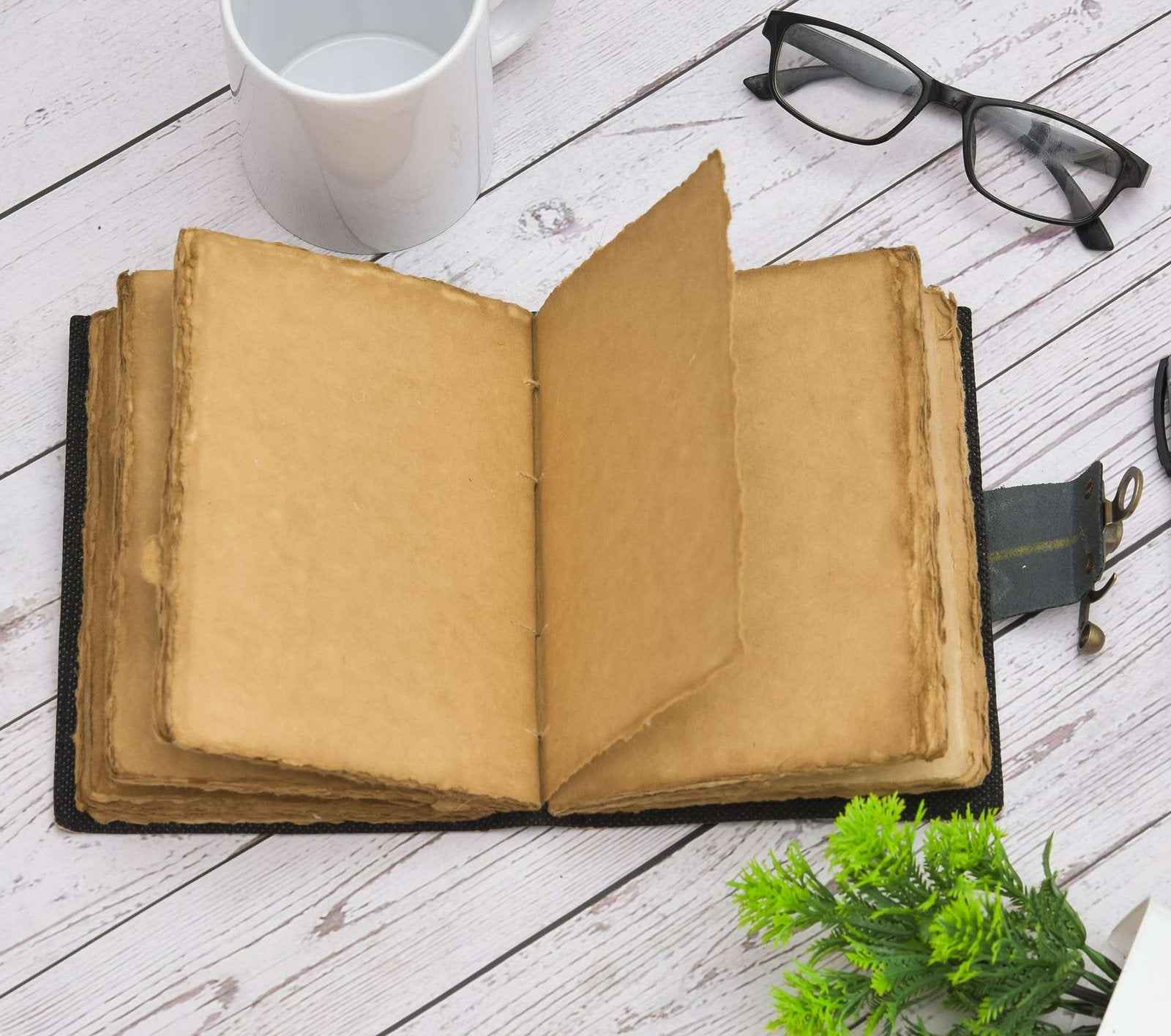 Genuine Leather Diary-Vintage Handmade Leather Journal-Premium Antique LOCK Closure-200 Handmade Deckle Edge Antique Pages -20