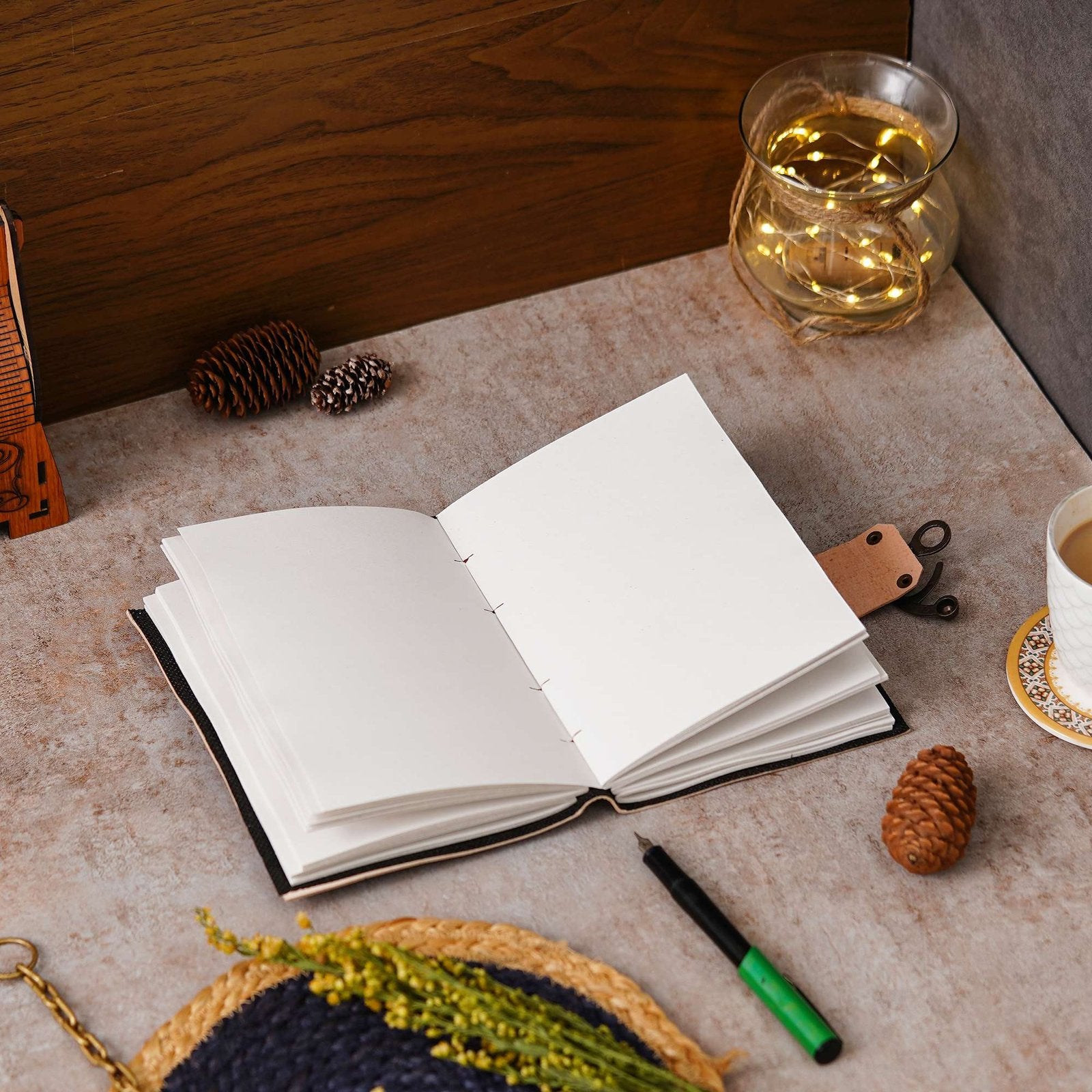 Vintage Handmade Genuine Leather Journal-Premium Antique Lock Closure-200 Handmade White Pages -13 - Navkar Handicrafts