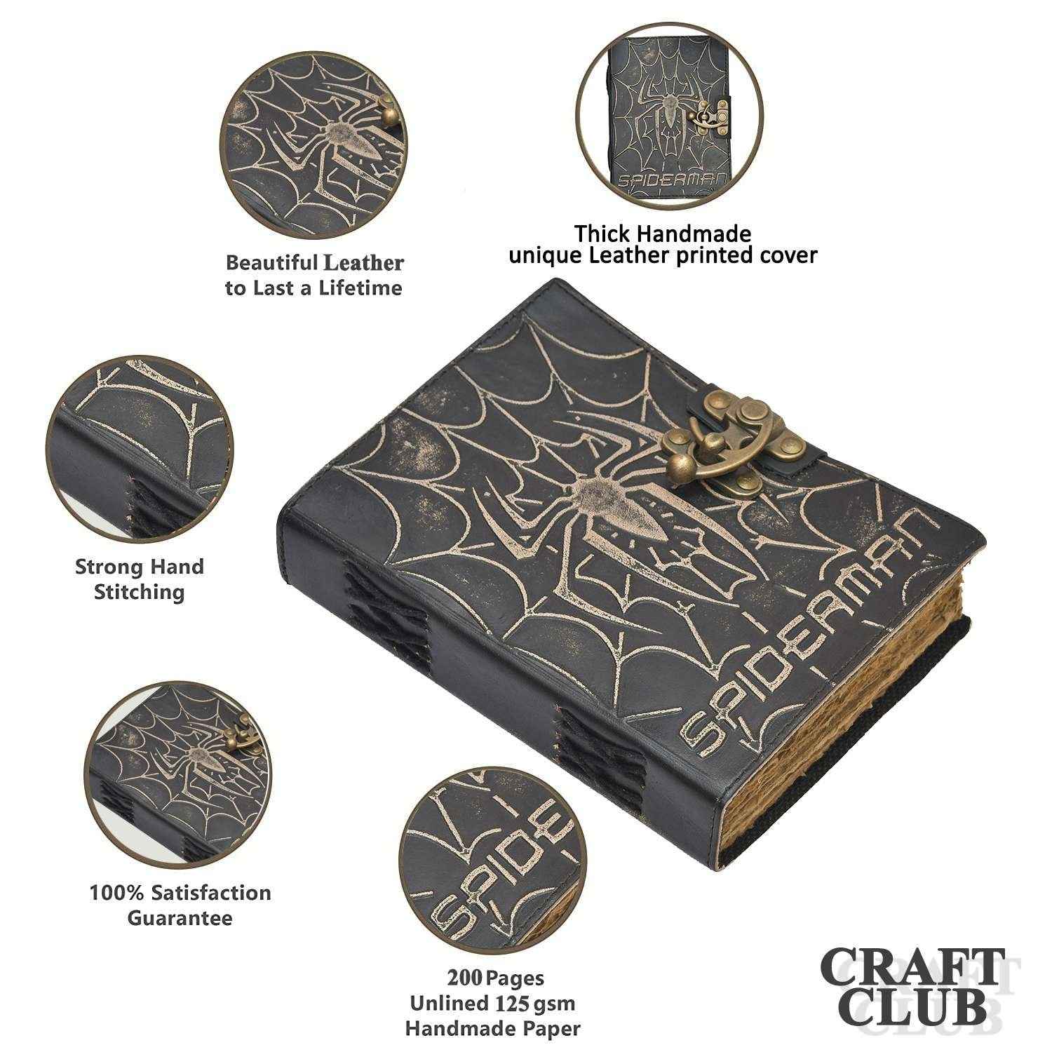 Genuine Leather Diary-Vintage Handmade Leather Journal-Premium Antique LOCK Closure-200 Handmade Deckle Edge Antique Pages -20