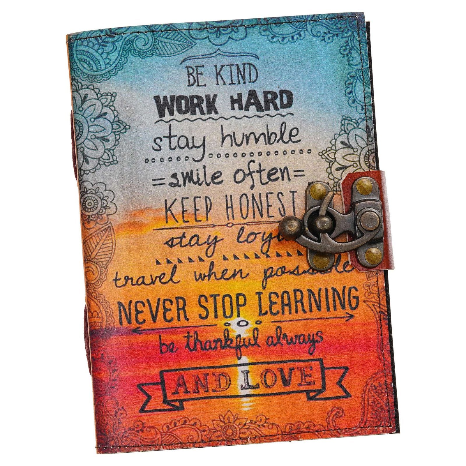 Vintage Handmade Genuine Leather Journal-Premium Antique Lock Closure-200 Handmade White Pages -28 - Navkar Handicrafts