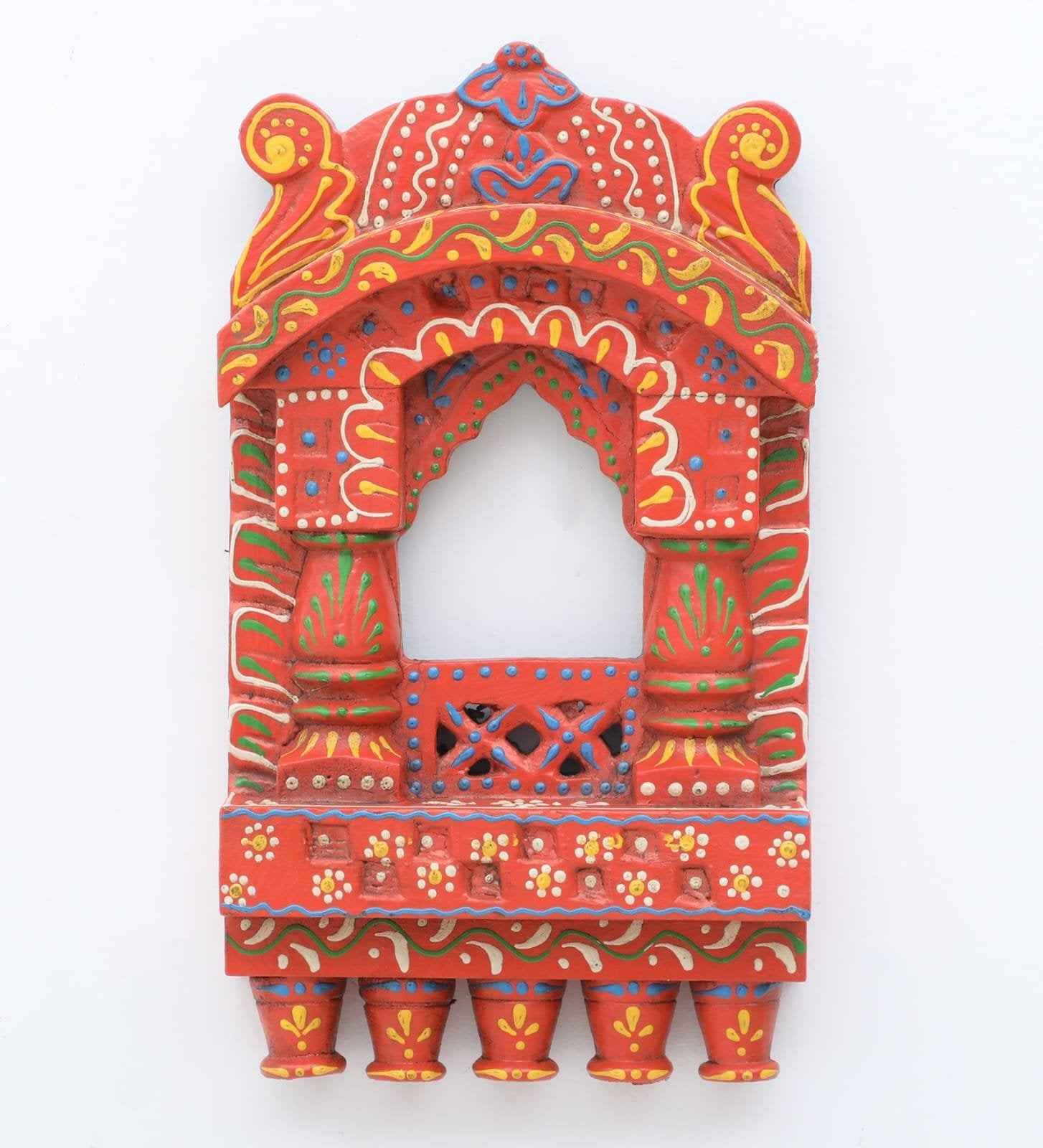 Wooden Jharokha 10*6 inch (Orange)