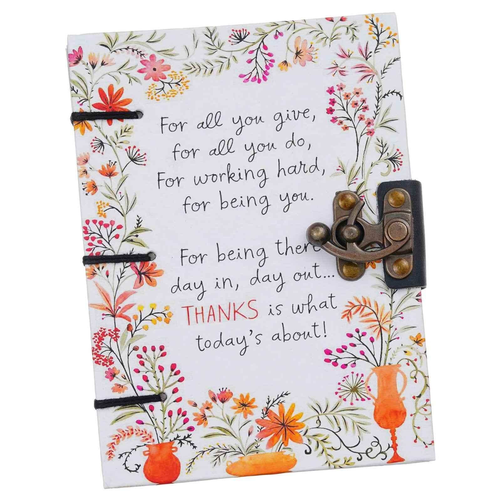 Handmade Printed Cardboard Journal Diary with Buckle Lock-200 Pages Notepad For Men and Women -12