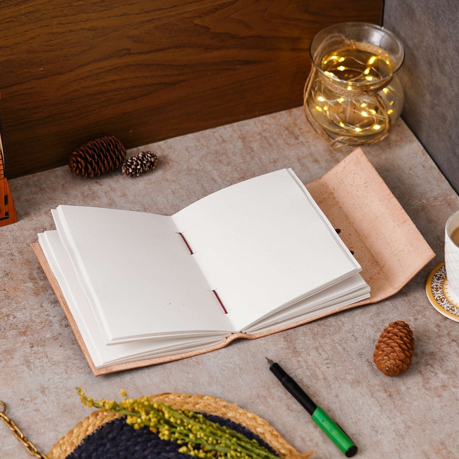 Vintage Handmade Genuine Leather Journal-Premium Antique Lock Closure-200 Handmade White Pages -10 - Navkar Handicrafts