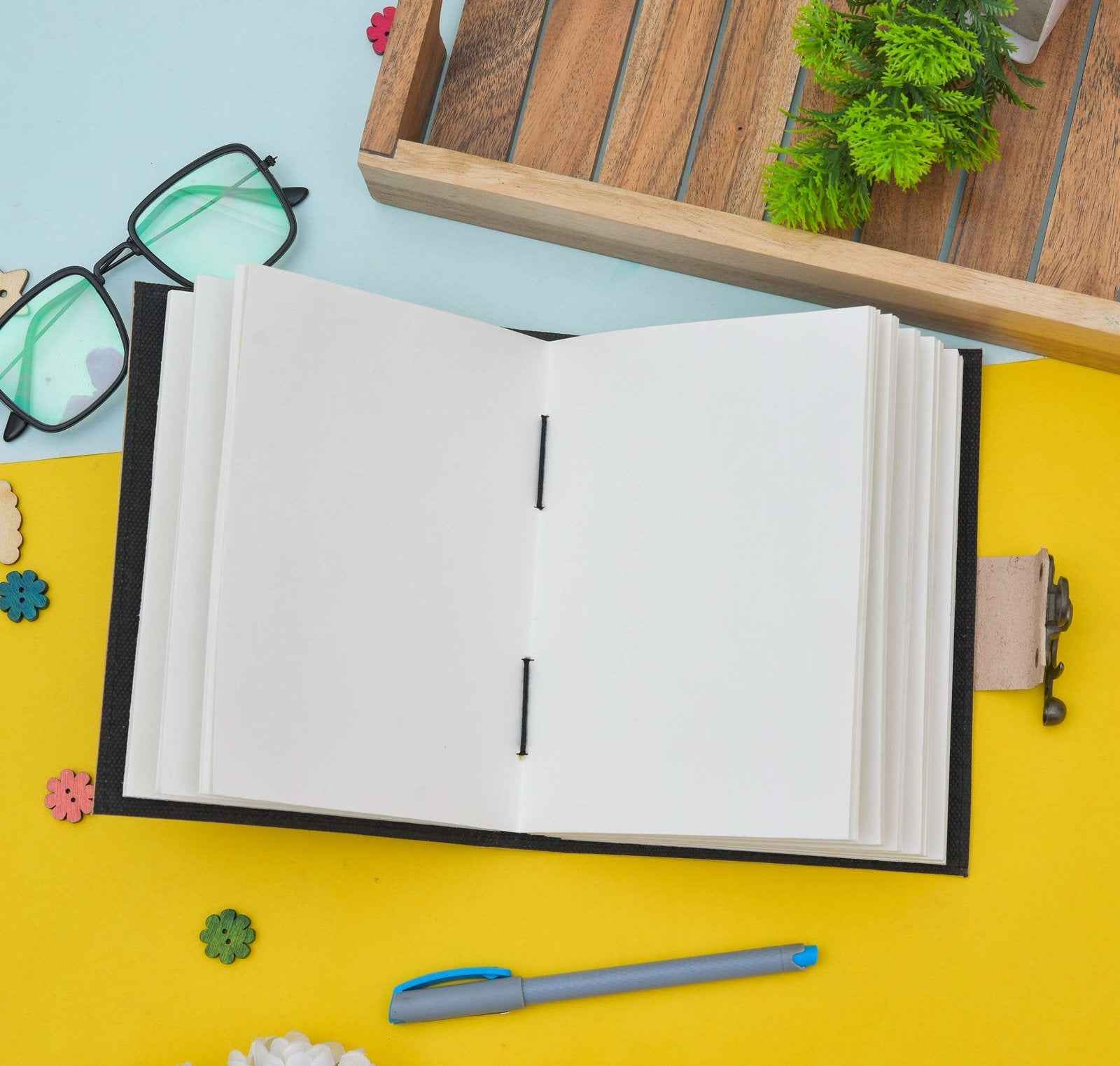 Leather Journal Diary with metal lock vintage Journal handmade 200 pages white unruled|travel Diary|personal journal -11