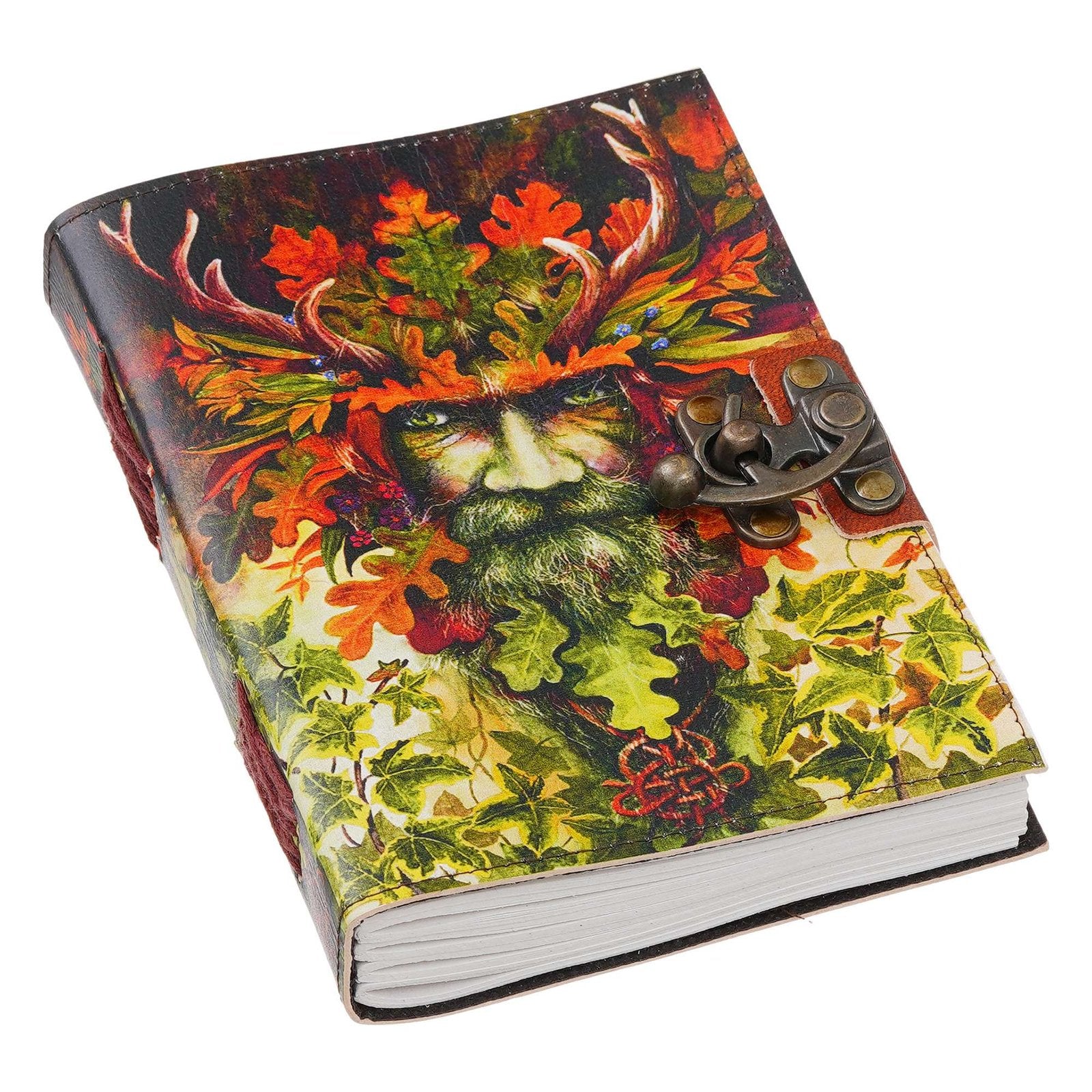 Vintage Handmade Genuine Leather Journal-Premium Antique Lock Closure-200 Handmade White Pages -32 - Navkar Handicrafts