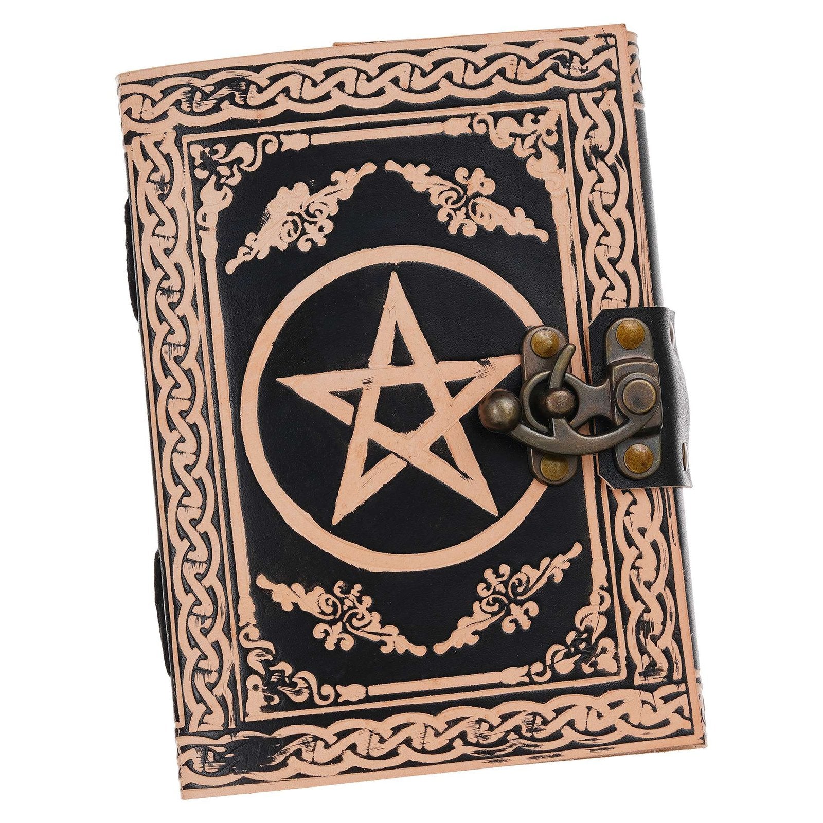 Vintage Handmade Genuine Leather Journal-Premium Antique Lock Closure-200 Handmade White Pages -16 - Navkar Handicrafts