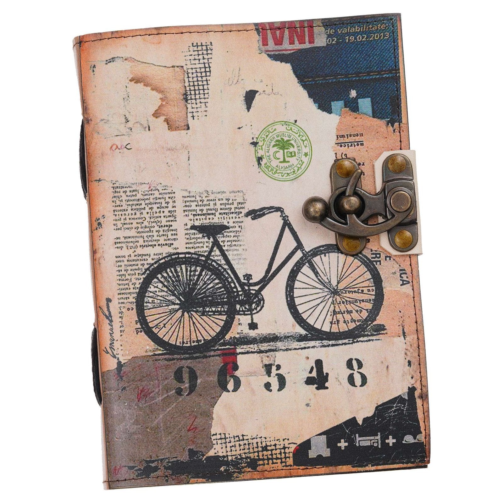 Vintage Handmade Genuine Leather Journal-Premium Antique Lock Closure-200 Handmade White Pages -37 - Navkar Handicrafts