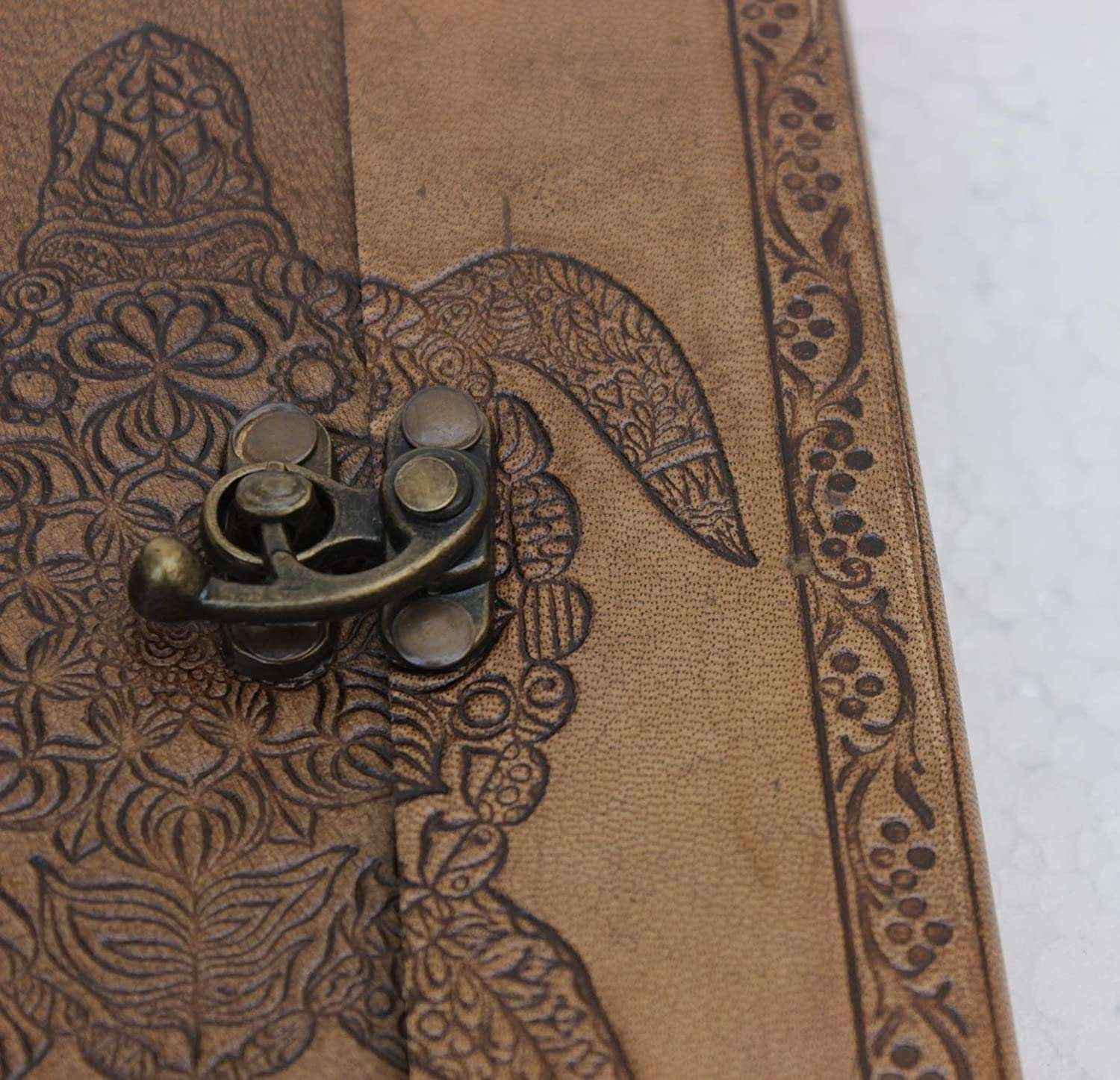 Leather Journal Diary with metal lock vintage Journal handmade 200 pages white unruled|travel Diary|personal journal -15