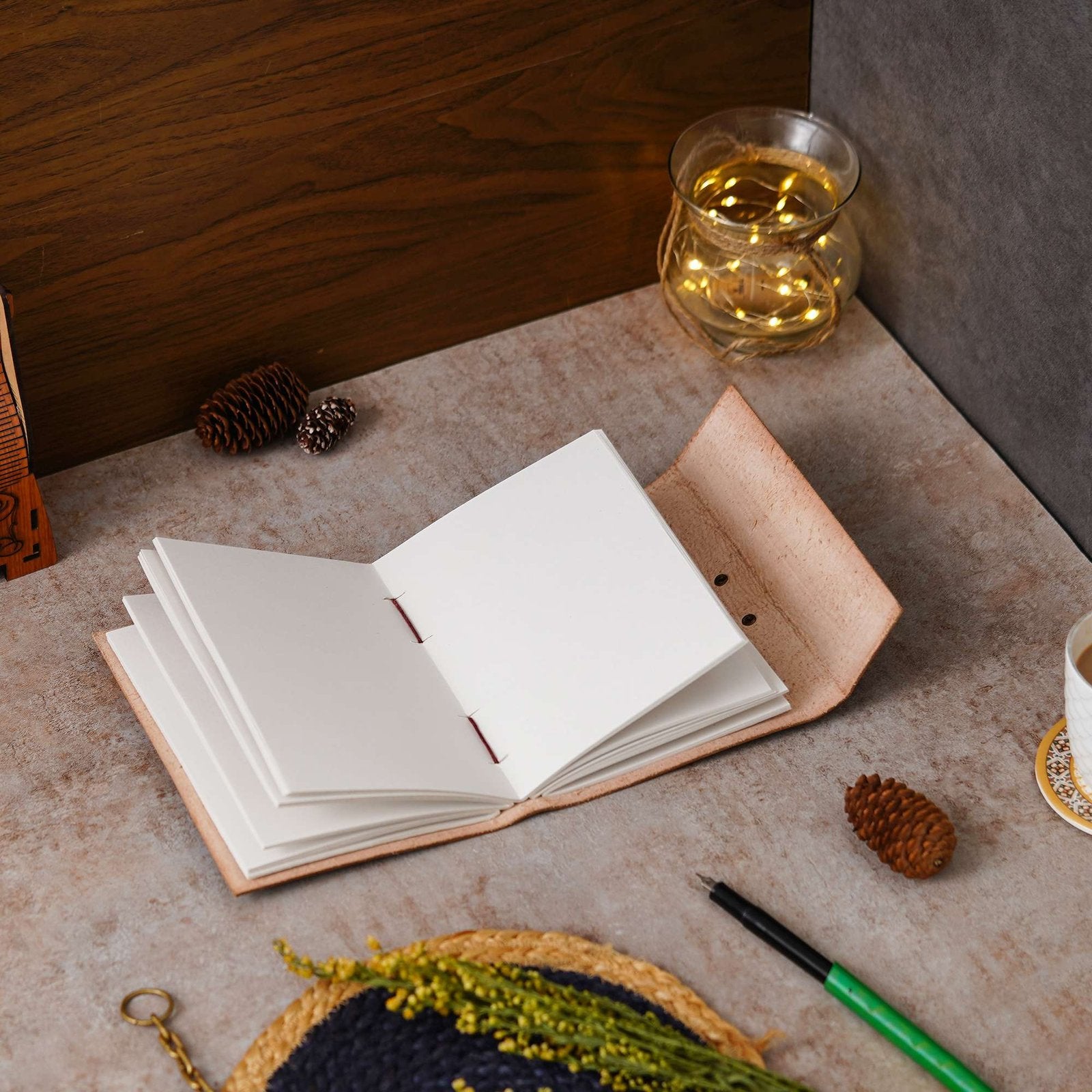 Vintage Handmade Genuine Leather Journal-Premium Antique Lock Closure-200 Handmade White Pages -7 - Navkar Handicrafts