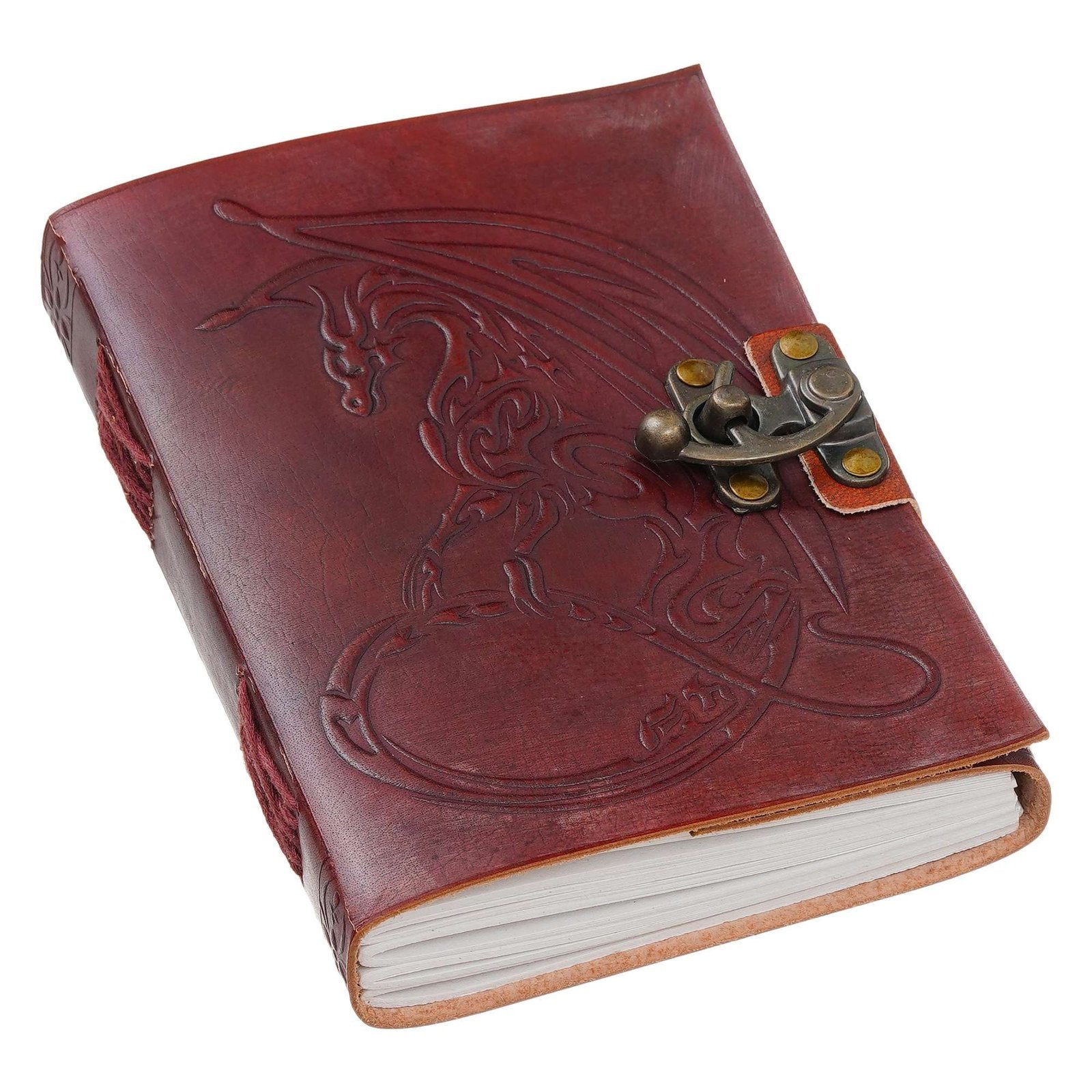Vintage Handmade Genuine Leather Journal-Premium Antique Lock Closure-200 Handmade White Pages -15 - Navkar Handicrafts