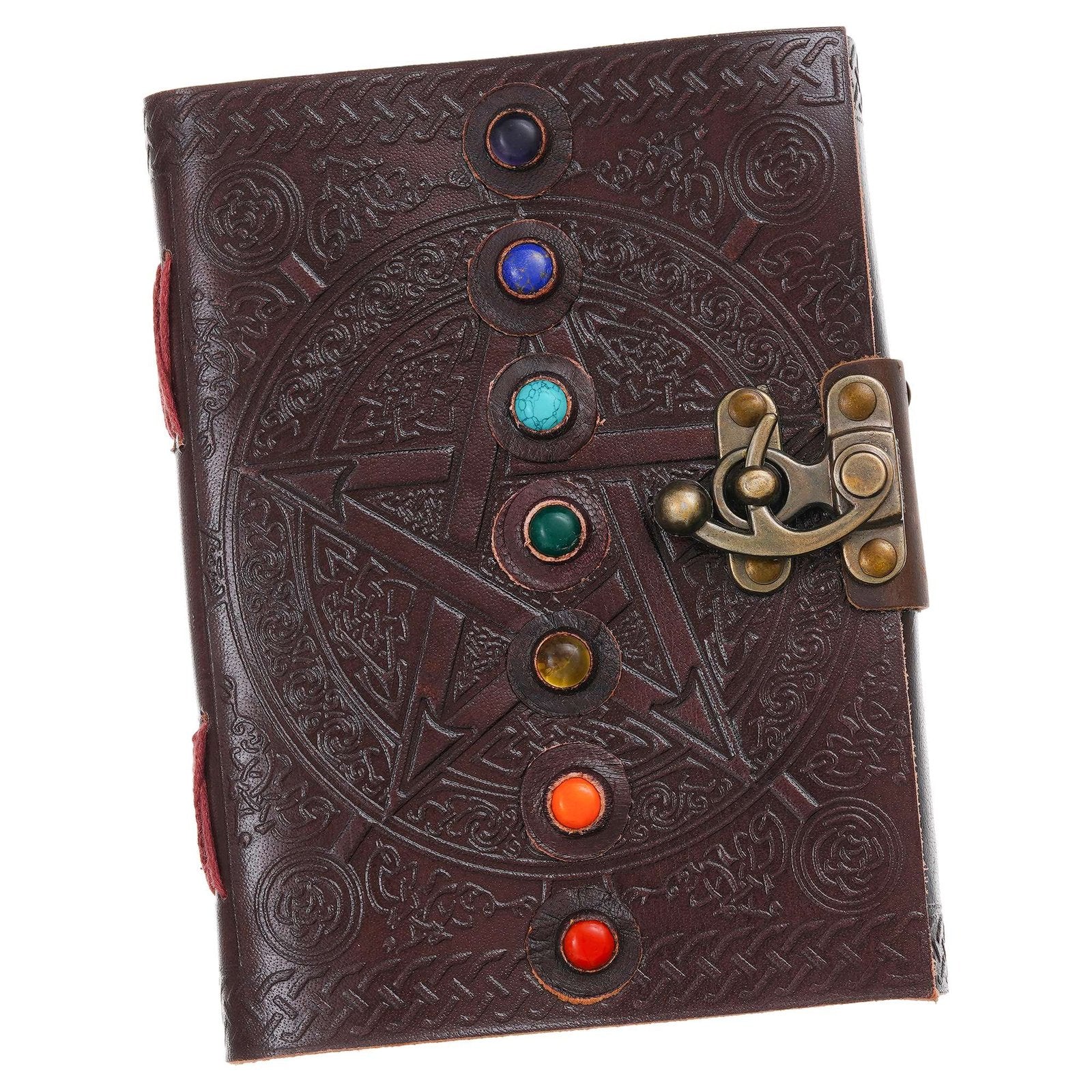 Vintage Handmade Genuine Leather Journal-Premium Antique Lock Closure-200 Handmade White Pages -9 - Navkar Handicrafts