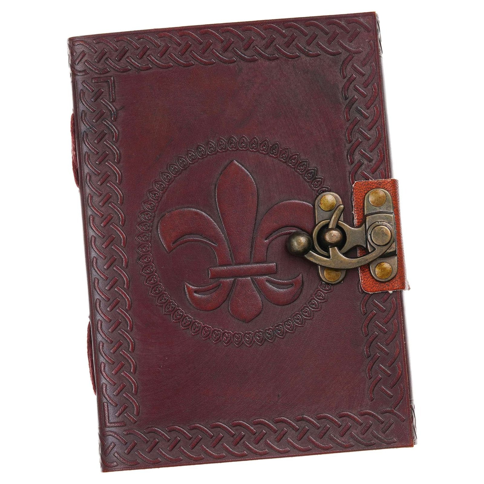 Vintage Handmade Genuine Leather Journal-Premium Antique Lock Closure-200 Handmade White Pages -19 - Navkar Handicrafts