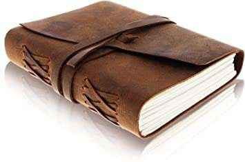 Leather Journal Diary with Premium Antique String Closure vintage Journal handmade 200 pages white unruled|travel Diary|personal journal -2