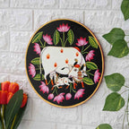 Premium Pichwai Wall Plate-Holy Cow-Floral Border Design (12x12 Inches)