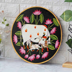Premium Pichwai Wall Plate-Holy Cow-Floral Border Design (12x12 Inches) - Navkar Handicrafts