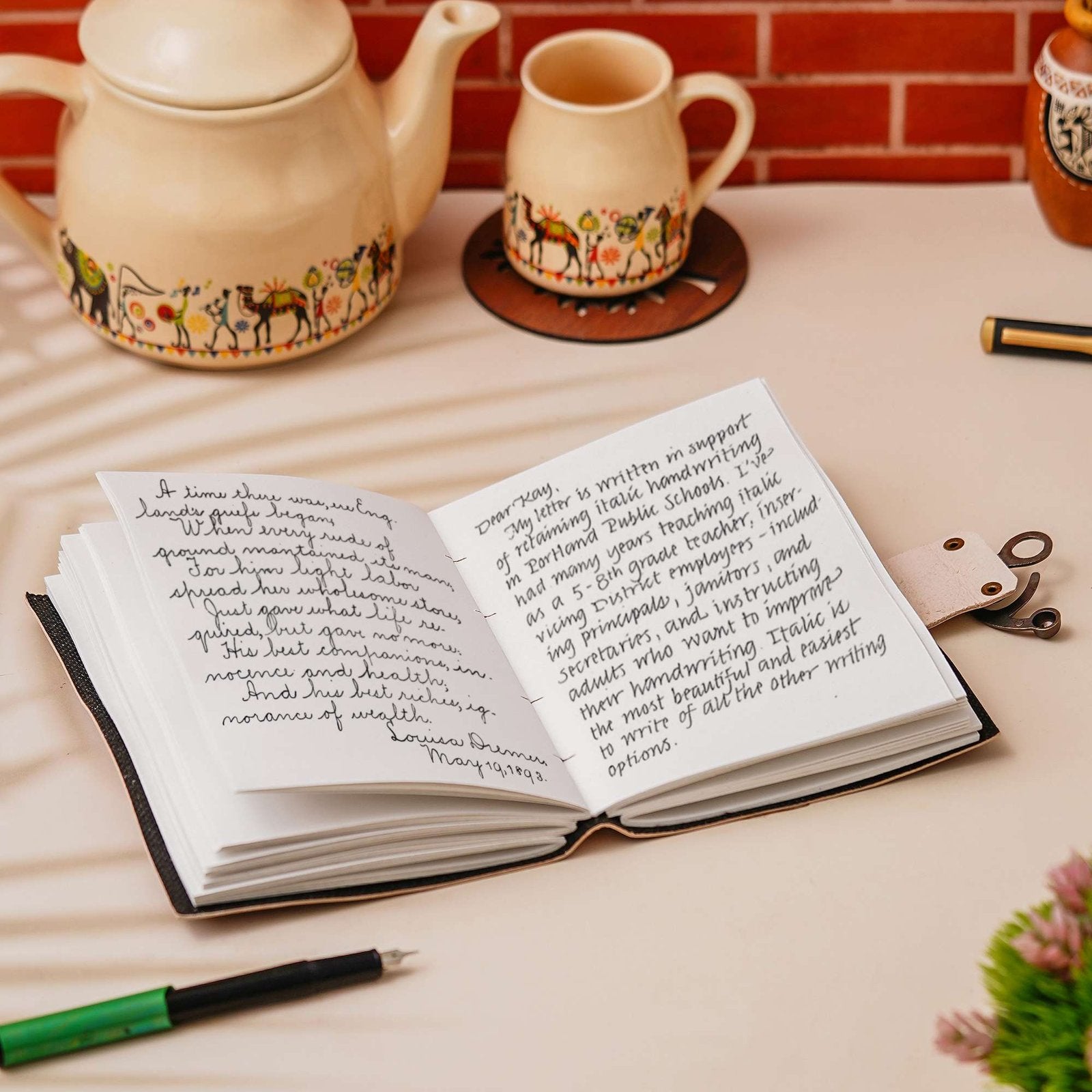 Vintage Handmade Genuine Leather Journal-Premium Antique Lock Closure-200 Handmade White Pages -30 - Navkar Handicrafts