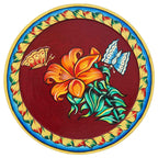Divine Cow Wall Plate-Traditional Lotus Pattern in Pichwai Style (12x12 Inches)