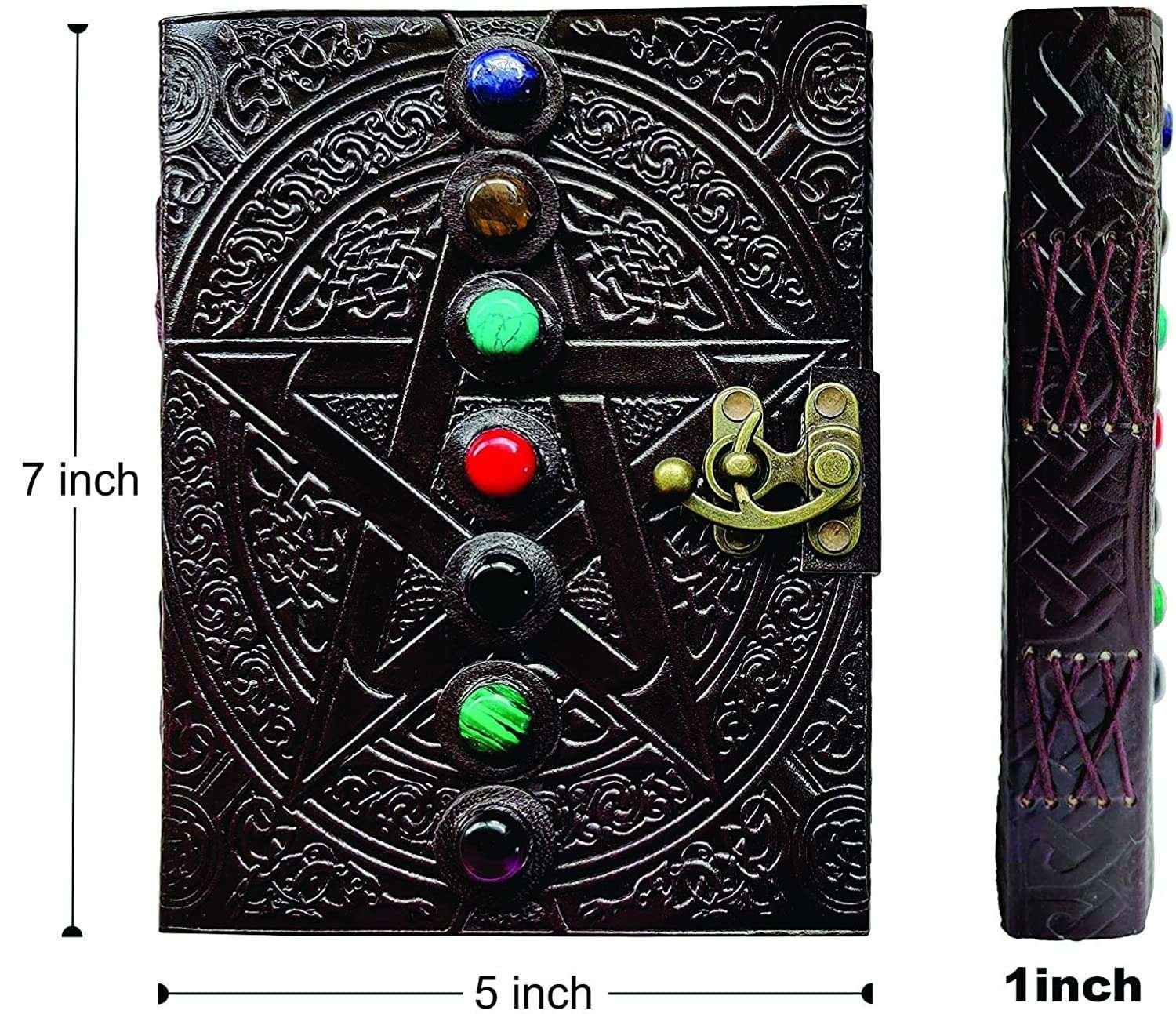 Leather Journal Diary with metal lock vintage Journal handmade 200 pages white unruled|travel Diary|personal journal -16