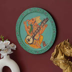 Ethnic Cow Wall Plate-Handmade Wooden Art in Pichwai Style (12x12 Inches)