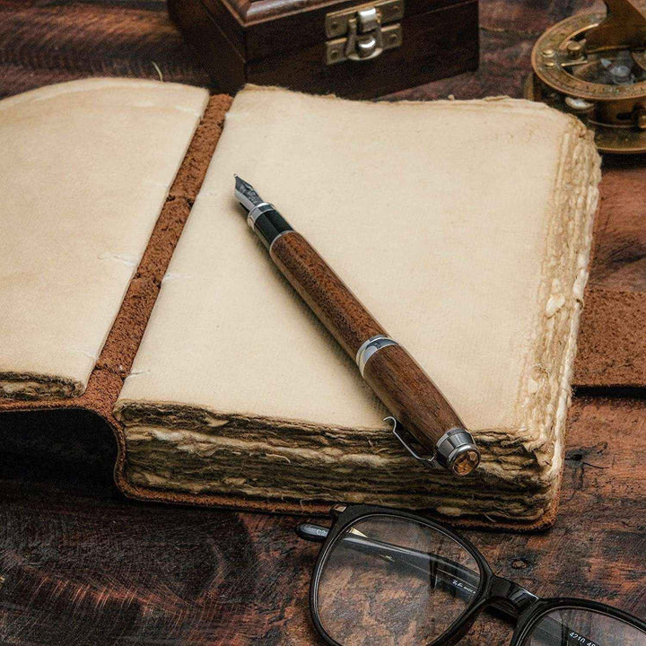 Genuine Leather Diary-Vintage Handmade Leather Journal-Premium Antique LOCK Closure-200 Handmade Deckle Edge Antique Pages -3