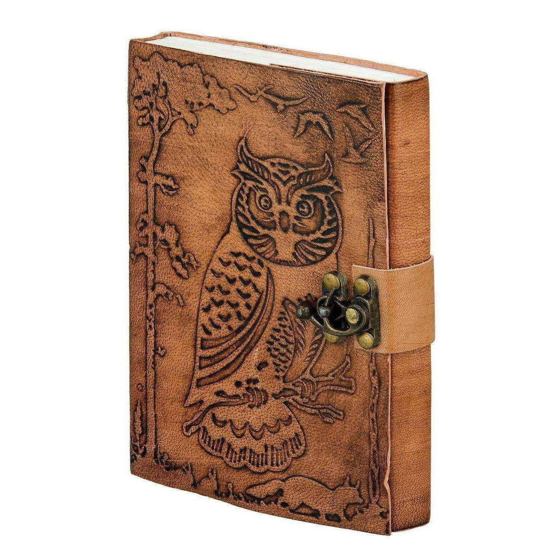 Leather Journal Diary with metal lock vintage Journal handmade 200 pages white unruled|travel Diary|personal journal -7