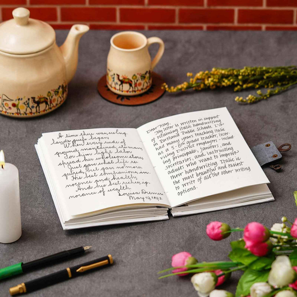 Handmade Printed Cardboard Journal Diary with Buckle Lock-200 Pages Notepad For Men and Women -9