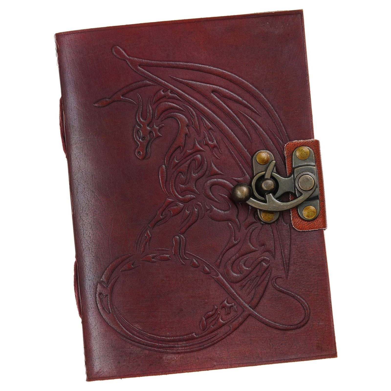 Vintage Handmade Genuine Leather Journal-Premium Antique Lock Closure-200 Handmade White Pages -15 - Navkar Handicrafts