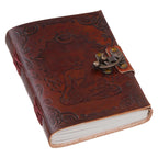 Vintage Handmade Genuine Leather Journal-Premium Antique Lock Closure-200 Handmade White Pages -14 - Navkar Handicrafts