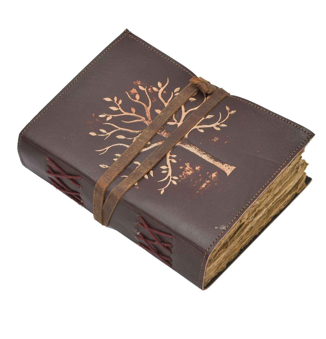 Genuine Leather Diary-Vintage Handmade Leather Journal-Premium Antique String Closure-200 Handmade Deckle Edge Antique Pages -2