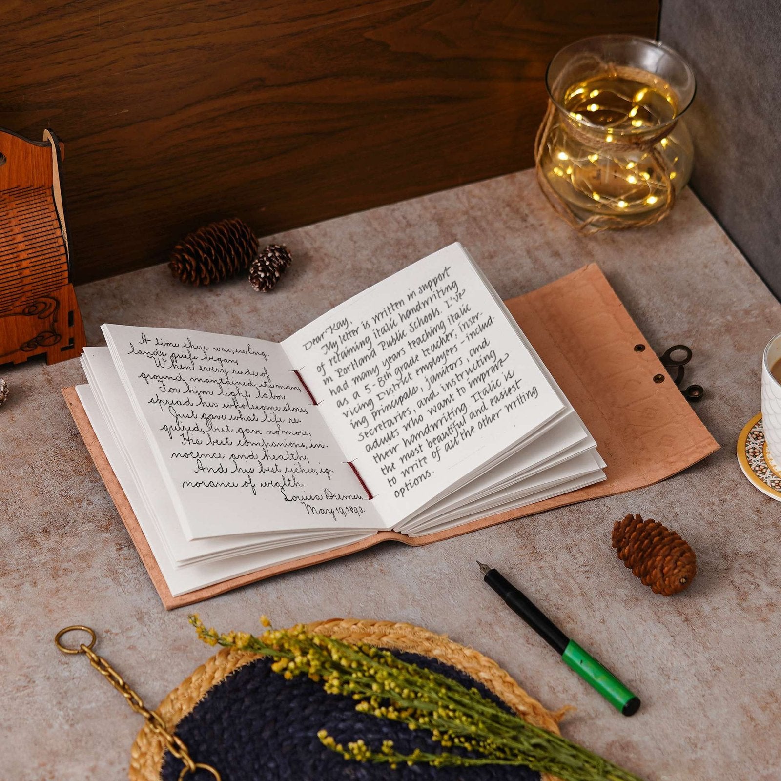 Vintage Handmade Genuine Leather Journal-Premium Antique Lock Closure-200 Handmade White Pages -4 - Navkar Handicrafts