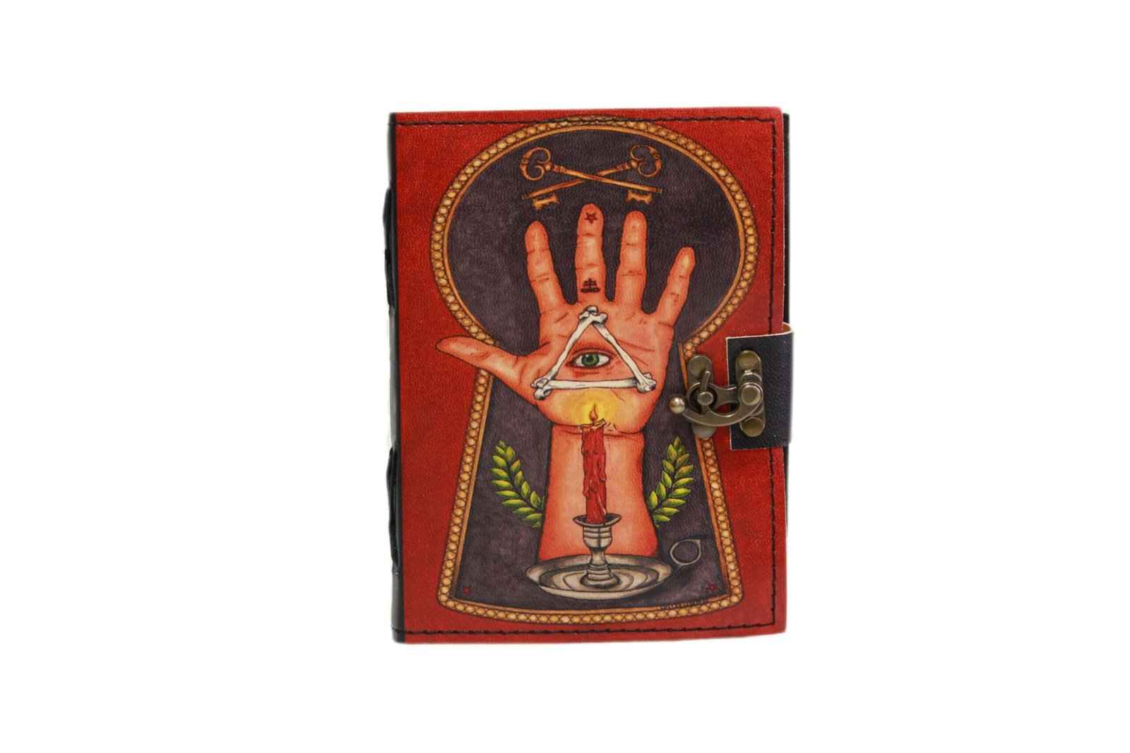 Genuine Leather Diary-Vintage Handmade Leather Journal-Premium Antique LOCK Closure-200 Handmade Deckle Edge Antique Pages -13