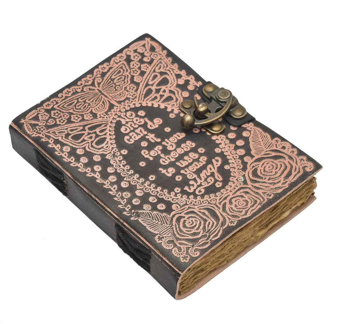 Genuine Leather Diary-Vintage Handmade Leather Journal-Premium Antique LOCK Closure-200 Handmade Deckle Edge Antique Pages -25