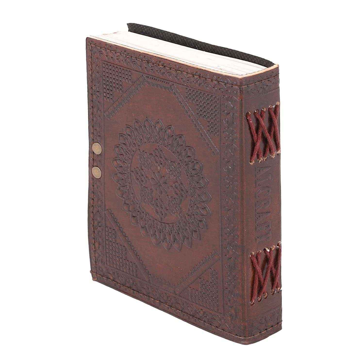 Leather Journal Diary with metal lock vintage Journal handmade 200 pages white unruled|travel Diary|personal journal -19